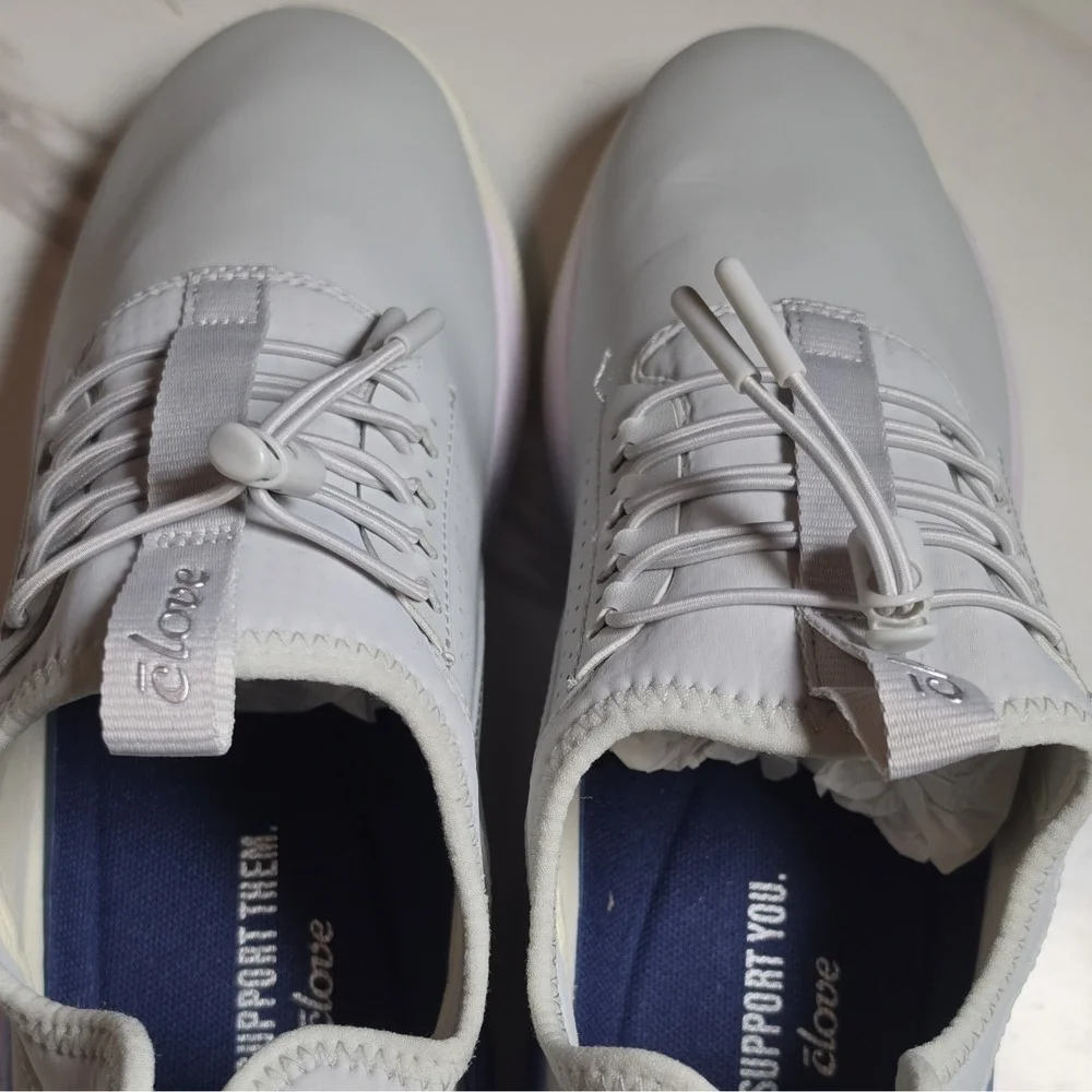 Clove‎ Men's Low Top Drawstring Athletic Sneaker White/Purple Synthetic Rubber